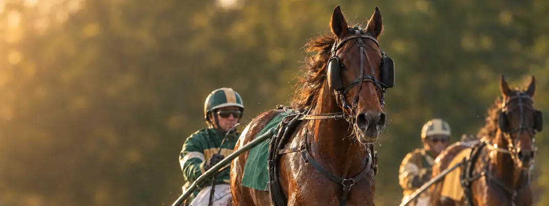 Tête d’un trotteur en pleine course